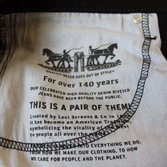 BLACK LEVI'S JEANS MEN'S W 33 L 30 CA00342 WPL423 - Picture 6 of 7